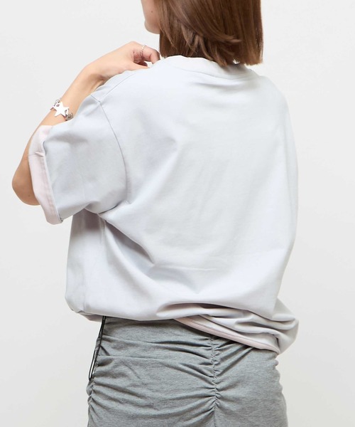 CONVERSE TOKYO(コンバーストウキョウ)の「BICOLOR HEM SPINDLE TEE(Tシャツ/カットソー・レディース・ネイビー/ホワイト/ブラック・MEDIUM/SMALL)」の4枚目の写真