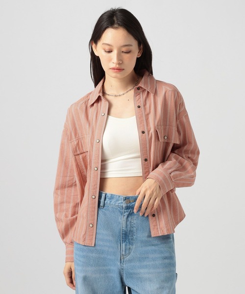 BAYFLOW(ベイフロー)の「コットンボーイフレンドシャツ(シャツ/ブラウス・レディース・カーキ/オレンジ系/オフホワイト/ネイビー系・FREE)」の1枚目の写真
