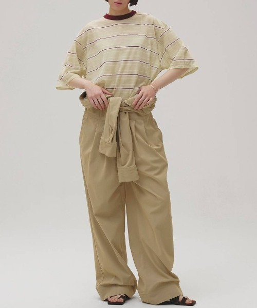 TODAYFUL（トゥデイフル）の「[TODAYFUL/トゥデイフル] シアーボーダーカットソー（Tシャツ/カットソー・レディース・ネイビー/ライトグリーン・F）」の5枚目の写真