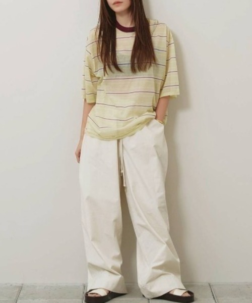 TODAYFUL（トゥデイフル）の「[TODAYFUL/トゥデイフル] シアーボーダーカットソー（Tシャツ/カットソー・レディース・ネイビー/ライトグリーン・F）」の11枚目の写真