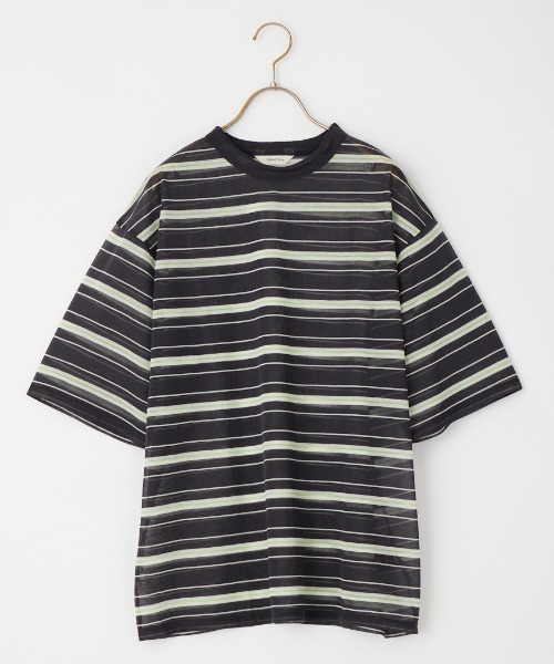 TODAYFUL（トゥデイフル）の「[TODAYFUL/トゥデイフル] シアーボーダーカットソー（Tシャツ/カットソー・レディース・ネイビー/ライトグリーン・F）」の22枚目の写真
