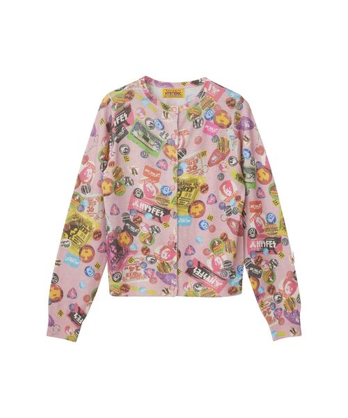 HYSTERIC GLAMOUR(ヒステリックグラマー)の「GUITAR DAYS柄 カーディガン(カーディガン/ボレロ・レディース・ブラック系その他/ピンク系その他・FREE)」の1枚目の写真