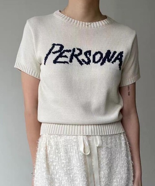 semplice(センプリチェ)の「Tシャツ【韓国ファッション】(Tシャツ/カットソー・レディース・ネイビー/ベージュ/レッド・F)」の2枚目の写真