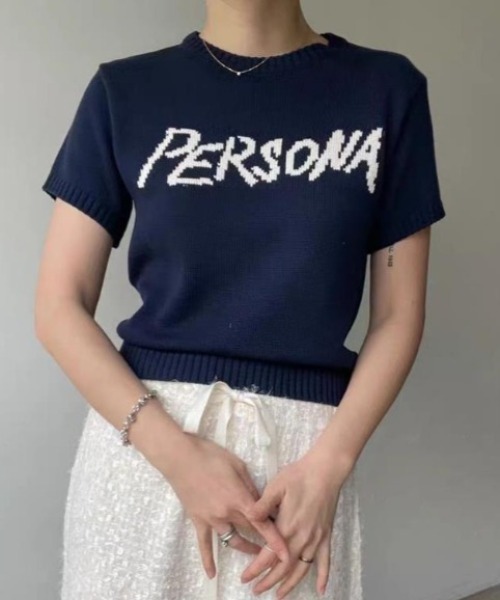 semplice(センプリチェ)の「Tシャツ【韓国ファッション】(Tシャツ/カットソー・レディース・ネイビー/ベージュ/レッド・F)」の1枚目の写真