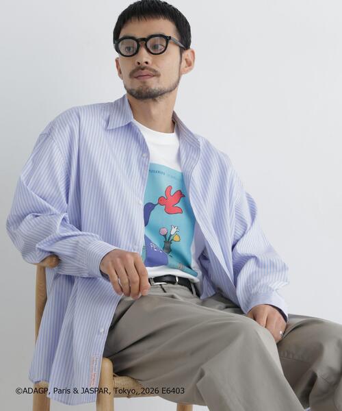 NANO universe(ナノユニバース)の「「OtoNANO」×SAVIGNAC レタードワイドシャツ(シャツ/ブラウス・メンズ・ホワイト/グレー/ライトブルー・L/M)」の1枚目の写真