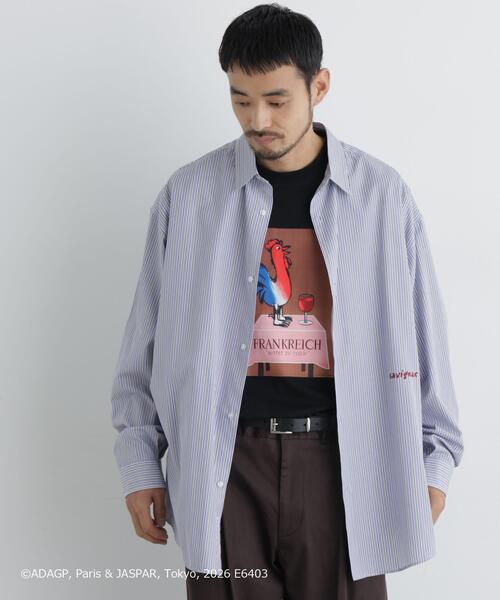 NANO universe(ナノユニバース)の「「OtoNANO」×SAVIGNAC レタードワイドシャツ(シャツ/ブラウス・メンズ・ホワイト/グレー/ライトブルー・L/M)」の4枚目の写真