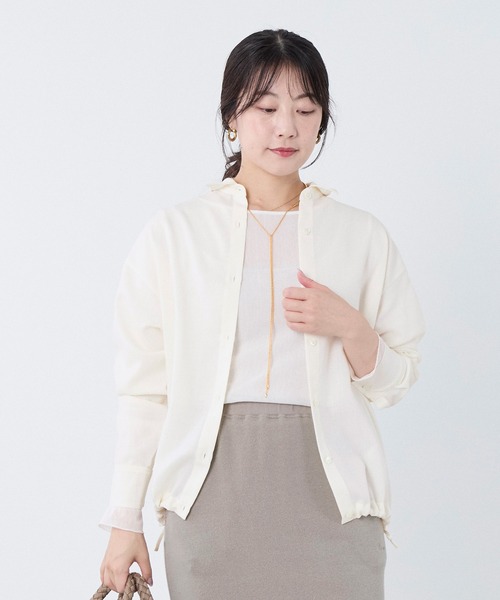 MICA&DEAL(マイカ&ディール)の「ドロストシャツジャケット(シャツ/ブラウス・レディース・グレー/チャコールグレー/オフホワイト・FREE)」の2枚目の写真