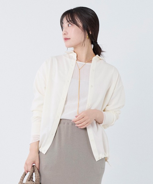 MICA&DEAL(マイカ&ディール)の「ドロストシャツジャケット(シャツ/ブラウス・レディース・グレー/チャコールグレー/オフホワイト・FREE)」の4枚目の写真