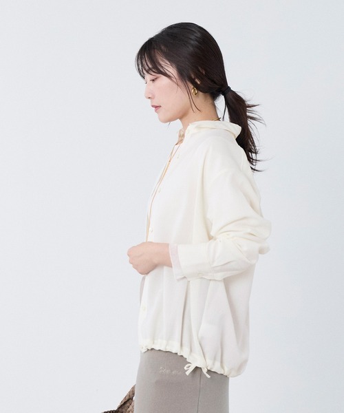 MICA&DEAL(マイカ&ディール)の「ドロストシャツジャケット(シャツ/ブラウス・レディース・グレー/チャコールグレー/オフホワイト・FREE)」の5枚目の写真