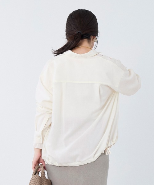 MICA&DEAL(マイカ&ディール)の「ドロストシャツジャケット(シャツ/ブラウス・レディース・グレー/チャコールグレー/オフホワイト・FREE)」の8枚目の写真