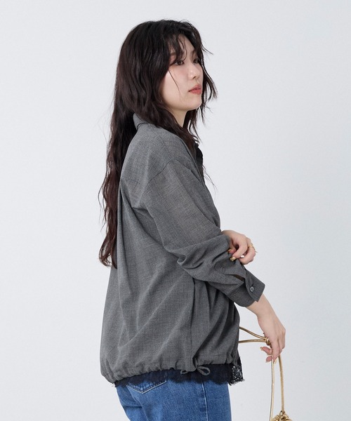 MICA&DEAL(マイカ&ディール)の「ドロストシャツジャケット(シャツ/ブラウス・レディース・グレー/チャコールグレー/オフホワイト・FREE)」の15枚目の写真