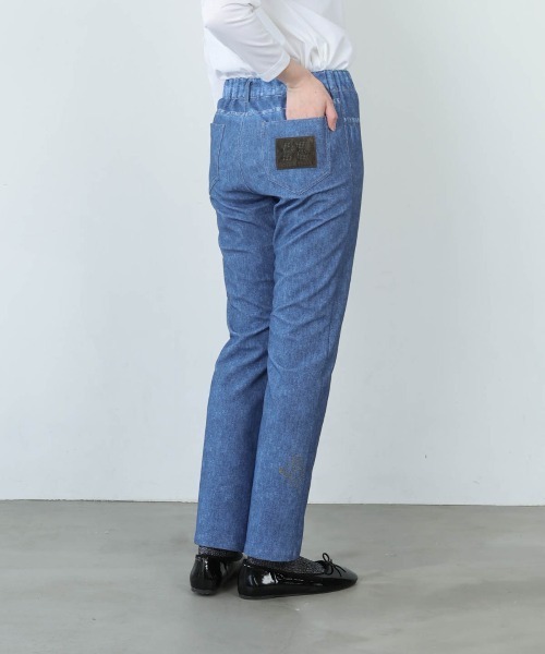 STUDIO PICONE(スタジオピッコーネ)の「ステッチデニム風プリントパンツ(その他パンツ・レディース・ライトブルー/ネイビー/ブラック/ベージュ・L/LL/M/S)」の11枚目の写真