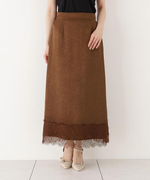 PROPORTION BODY DRESSING(プロポーションボディドレッシング)の「レーストリムナロースカート / 1216220903(スカート・レディース・グリーン/ブラウン・MEDIUM/P/S)」の10枚目の写真