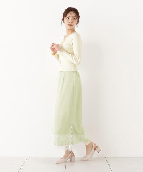 PROPORTION BODY DRESSING(プロポーションボディドレッシング)の「レーストリムナロースカート / 1216220903(スカート・レディース・グリーン/ブラウン・MEDIUM/P/S)」の21枚目の写真