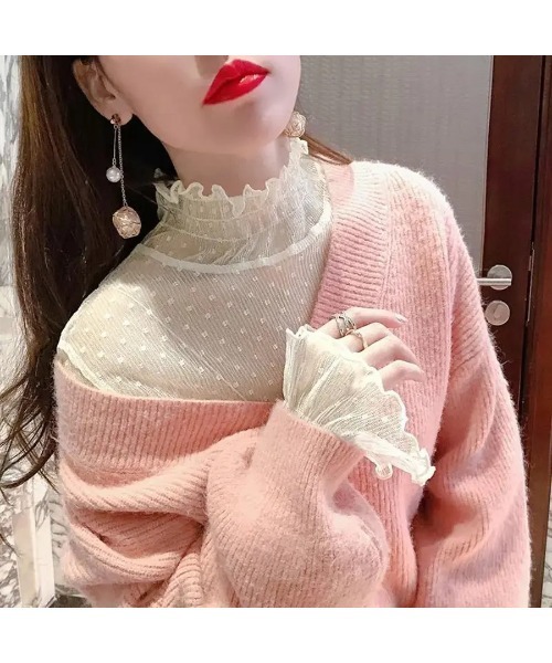 Carpe Diem(カルペディエム)の「フリルネック シャーリングシアートップス(シャツ/ブラウス・レディース・ブラック/ライトベージュ/ホワイト・FREE)」の7枚目の写真