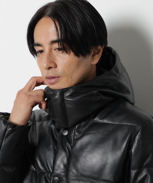 NANO universe(ナノユニバース)の「「西川ダウン(R)」ラムレザーG2ダウン(ダウンジャケット/コート・メンズ・ブラック・XL/S/M/L)」の13枚目の写真