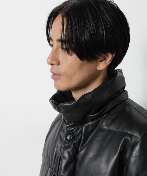 NANO universe(ナノユニバース)の「「西川ダウン(R)」ラムレザーG2ダウン(ダウンジャケット/コート・メンズ・ブラック・XL/S/M/L)」の14枚目の写真
