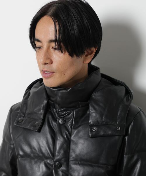 NANO universe(ナノユニバース)の「「西川ダウン(R)」ラムレザーG2ダウン(ダウンジャケット/コート・メンズ・ブラック・XL/S/M/L)」の15枚目の写真