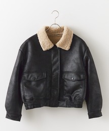 Boa Liner Fake Leather Blouson / 襟ボア レザージャケット