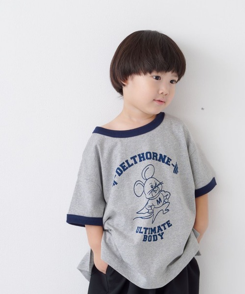 LOWRYS FARM（ローリーズファーム）の「アニマルリンガーＴＳＳ　1056998（Tシャツ/カットソー・キッズ・グレー/オフホワイト/アイボリー・110cm/120cm/130cm/140cm/150cm）」の3枚目の写真