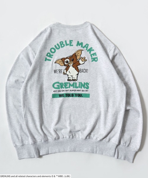 Salong hameu（サロン ハミュー）の「GREMLINS（グレムリン）GIZMO ギズモ キャラクター サガラ刺繍・フォトプリントスウェットトレーナー（スウェット・メンズ・ブルー/レッド/ブラック/オフホワイト/グレー/チャコールグレー・M/L/LL）」の13枚目の写真