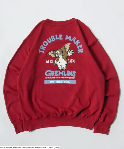 Salong hameu（サロン ハミュー）の「GREMLINS（グレムリン）GIZMO ギズモ キャラクター サガラ刺繍・フォトプリントスウェットトレーナー（スウェット・メンズ・ブルー/レッド/ブラック/オフホワイト/グレー/チャコールグレー・M/L/LL）」の16枚目の写真