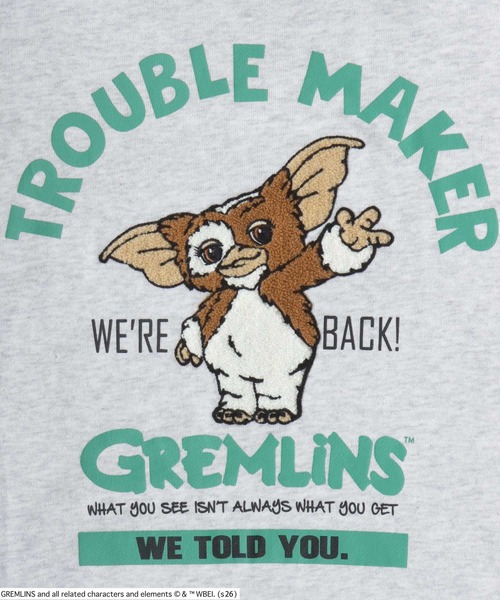 Salong hameu（サロン ハミュー）の「GREMLINS（グレムリン）GIZMO ギズモ キャラクター サガラ刺繍・フォトプリントスウェットトレーナー（スウェット・メンズ・ブルー/レッド/ブラック/オフホワイト/グレー/チャコールグレー・M/L/LL）」の19枚目の写真