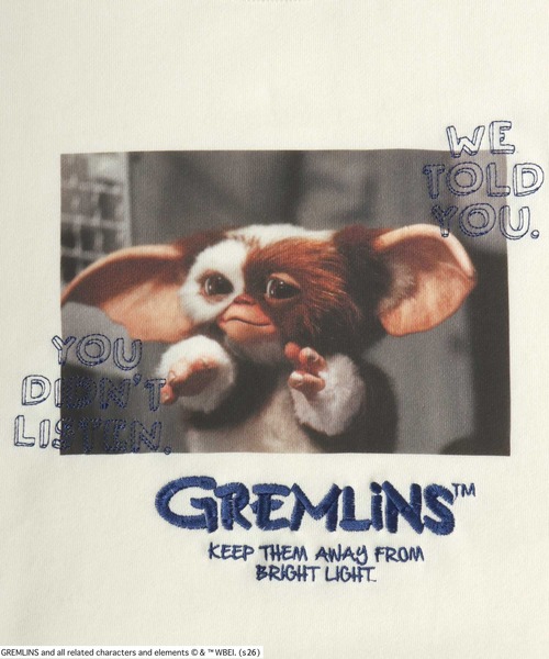 Salong hameu（サロン ハミュー）の「GREMLINS（グレムリン）GIZMO ギズモ キャラクター サガラ刺繍・フォトプリントスウェットトレーナー（スウェット・メンズ・ブルー/レッド/ブラック/オフホワイト/グレー/チャコールグレー・M/L/LL）」の21枚目の写真
