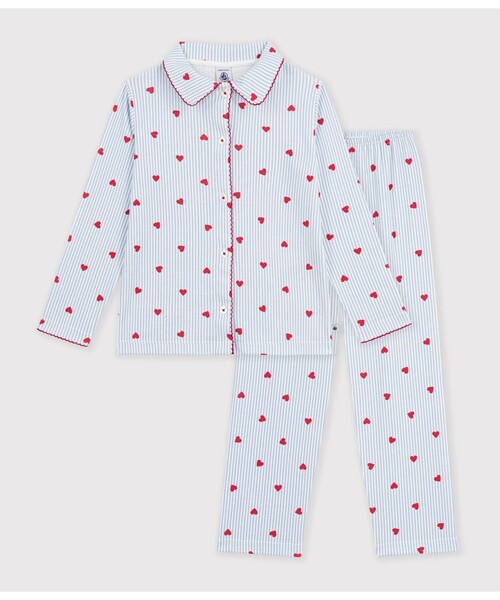 PETIT BATEAU(プチバトー)の「衿つきプリント長袖パジャマ(ルームウェア/パジャマ・キッズ・ホワイト系その他・4YEAR/5YEAR/2YEAR/3YEAR)」の1枚目の写真