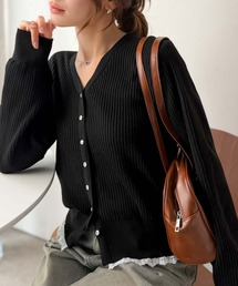 mily bilet（ミウィビレット）の「【mily bilet】裾からのぞくレースに、ときめく。ヘムレースカーディガン（カーディガン/ボレロ）」