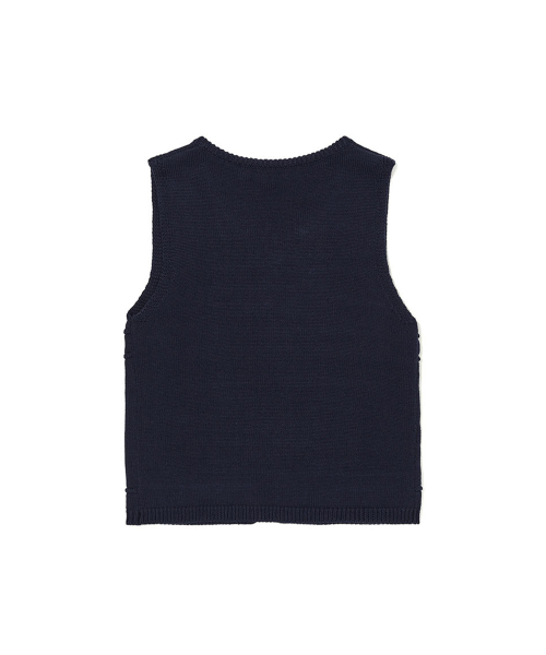 LOTSYOU（ロッツユー）の「Little Flower Knit Vest Navy（ベスト・レディース・その他・O/S）」の2枚目の写真