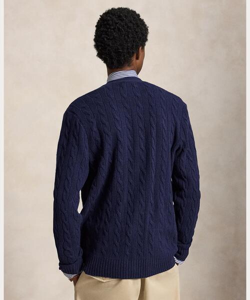 POLO RALPH LAUREN（ポロ ラルフ ローレン）の「ケーブルニット ウールカシミヤ カーディガン（カーディガン/ボレロ・メンズ・ブルー・S/M/L/XL/XS）」の4枚目の写真