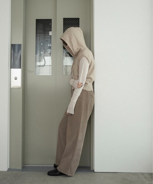 lawgy(ラウジー)の「melange yarn string hood knit vest / メランジヤーンストリングフードニットベスト(ベスト・レディース・ベージュ系/ミックスグレー/ブラウン系・FREE)」の22枚目の写真