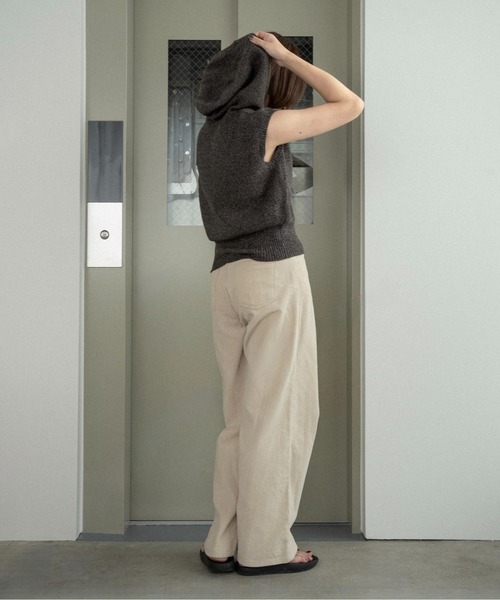 lawgy(ラウジー)の「melange yarn string hood knit vest / メランジヤーンストリングフードニットベスト(ベスト・レディース・ベージュ系/ミックスグレー/ブラウン系・FREE)」の14枚目の写真