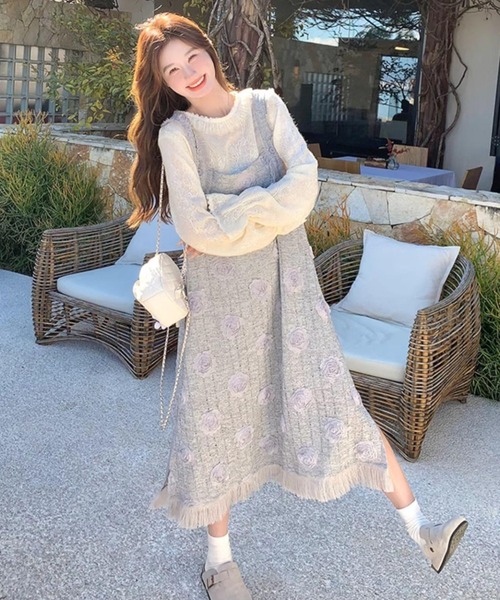 FAVORITO（ファヴォリート）の「デザインノースリーブワンピース（ワンピース・レディース・グレー・F）」の7枚目の写真