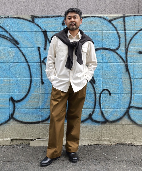 BROOKLYN OVERALL(ブルックリンオーバーオール)の「シャンブレーワークシャツ(シャツ/ブラウス・メンズ・ブルー/オフホワイト・M/S/L)」の3枚目の写真