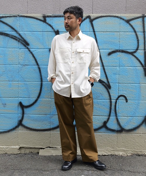 BROOKLYN OVERALL(ブルックリンオーバーオール)の「シャンブレーワークシャツ(シャツ/ブラウス・メンズ・ブルー/オフホワイト・M/S/L)」の4枚目の写真