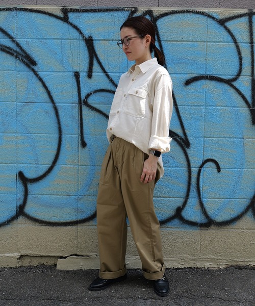 BROOKLYN OVERALL(ブルックリンオーバーオール)の「シャンブレーワークシャツ(シャツ/ブラウス・メンズ・ブルー/オフホワイト・M/S/L)」の5枚目の写真