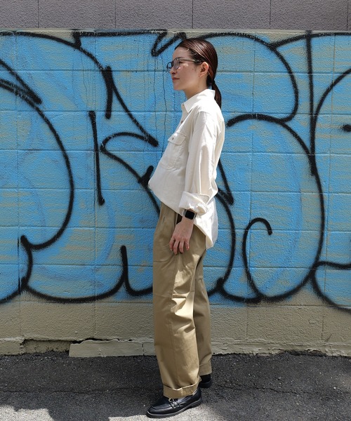 BROOKLYN OVERALL(ブルックリンオーバーオール)の「シャンブレーワークシャツ(シャツ/ブラウス・メンズ・ブルー/オフホワイト・M/S/L)」の6枚目の写真