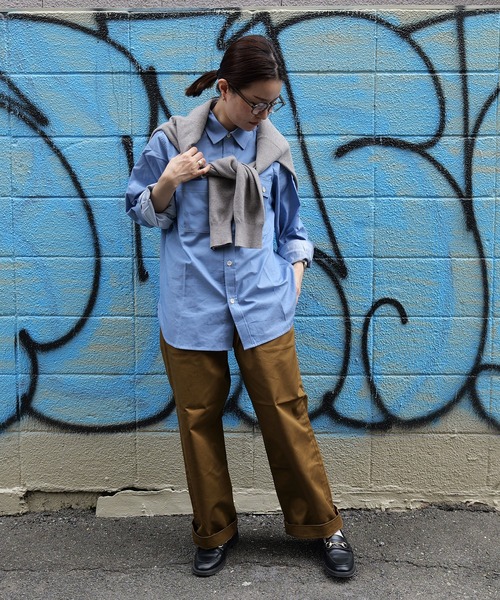 BROOKLYN OVERALL(ブルックリンオーバーオール)の「シャンブレーワークシャツ(シャツ/ブラウス・メンズ・ブルー/オフホワイト・M/S/L)」の12枚目の写真