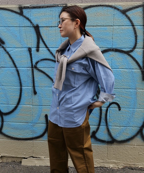 BROOKLYN OVERALL(ブルックリンオーバーオール)の「シャンブレーワークシャツ(シャツ/ブラウス・メンズ・ブルー/オフホワイト・M/S/L)」の13枚目の写真