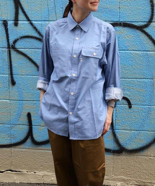 BROOKLYN OVERALL(ブルックリンオーバーオール)の「シャンブレーワークシャツ(シャツ/ブラウス・メンズ・ブルー/オフホワイト・M/S/L)」の14枚目の写真