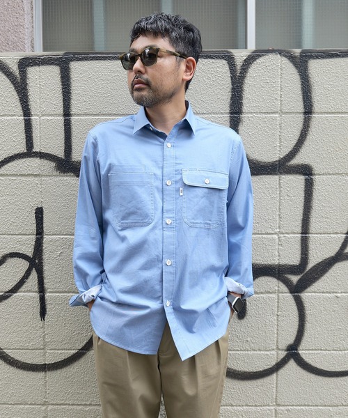 BROOKLYN OVERALL(ブルックリンオーバーオール)の「シャンブレーワークシャツ(シャツ/ブラウス・メンズ・ブルー/オフホワイト・M/S/L)」の16枚目の写真