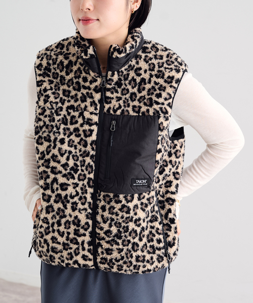 U by SPICK&SPAN（ユーバイスピックアンドスパン）の「TAION / タイオン MOUNTAIN BOA FLEECE HIGH NECK VEST（ブルゾン・レディース・ベージュ/ブラウン・MEDIUM）」の11枚目の写真