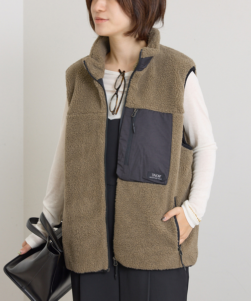 U by SPICK&SPAN（ユーバイスピックアンドスパン）の「TAION / タイオン MOUNTAIN BOA FLEECE HIGH NECK VEST（ブルゾン・レディース・ベージュ/ブラウン・MEDIUM）」の19枚目の写真