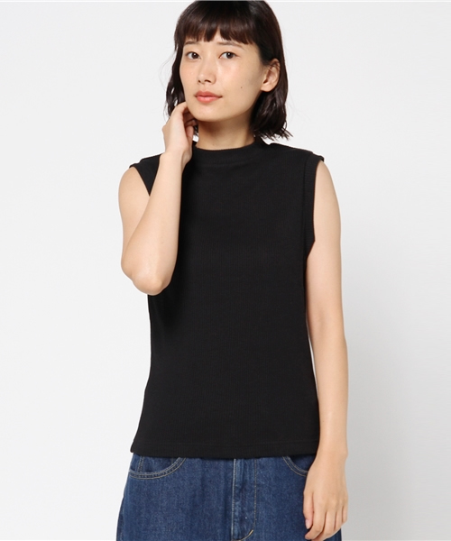 NATURAL BEAUTY BASIC(ナチュラルビューティーベーシック)の「【steady. 8月号掲載】スタンドネックリブプルオーバー(Tシャツ/カットソー・レディース・ホワイト系その他/ブラック/オフホワイト・MEDIUM)」の3枚目の写真