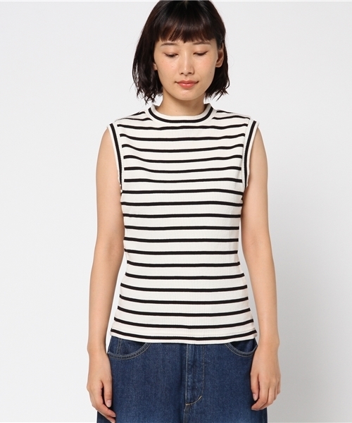 NATURAL BEAUTY BASIC(ナチュラルビューティーベーシック)の「【steady. 8月号掲載】スタンドネックリブプルオーバー(Tシャツ/カットソー・レディース・ホワイト系その他/ブラック/オフホワイト・MEDIUM)」の11枚目の写真