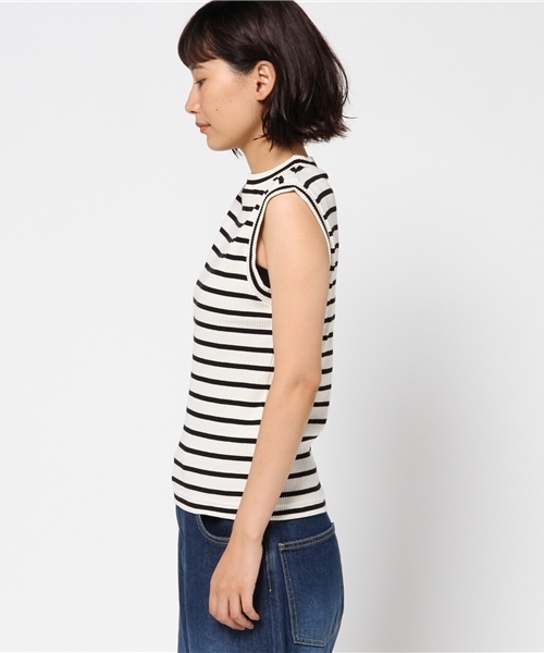NATURAL BEAUTY BASIC(ナチュラルビューティーベーシック)の「【steady. 8月号掲載】スタンドネックリブプルオーバー(Tシャツ/カットソー・レディース・ホワイト系その他/ブラック/オフホワイト・MEDIUM)」の12枚目の写真