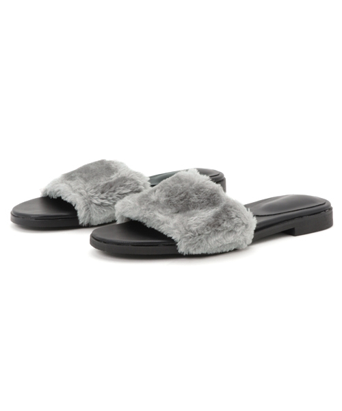 DouDou（ドゥドゥ）の「ファーサンダル（サンダル・レディース・グレー/ベージュ・24/23）」の11枚目の写真