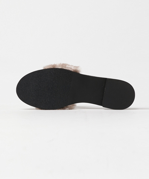 DouDou（ドゥドゥ）の「ファーサンダル（サンダル・レディース・グレー/ベージュ・24/23）」の4枚目の写真